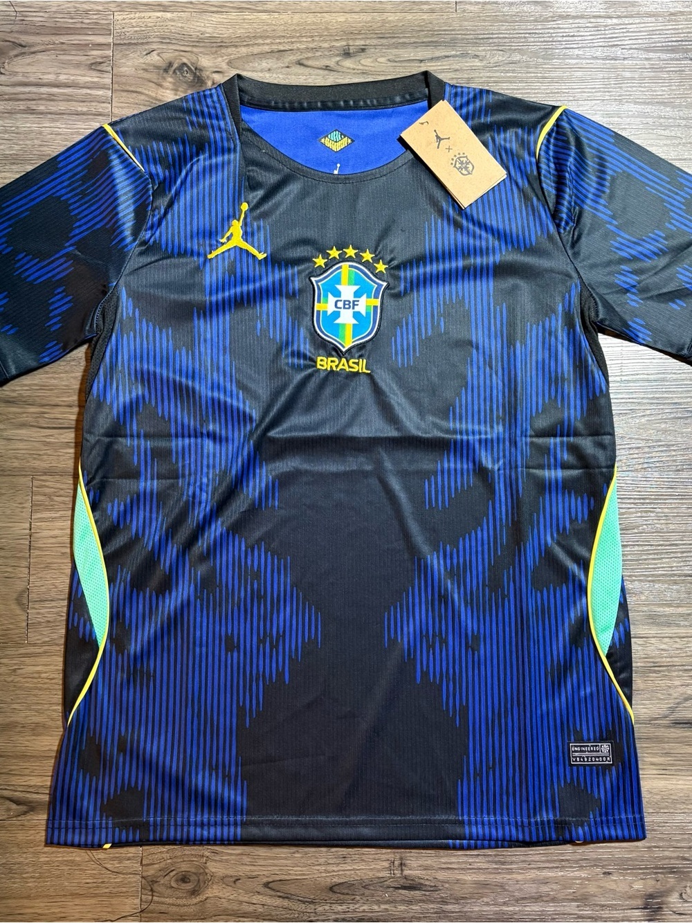 Jordan Brazil National Team Jersey in Black, Royal Blue & Yellow - Picture 1 of 6